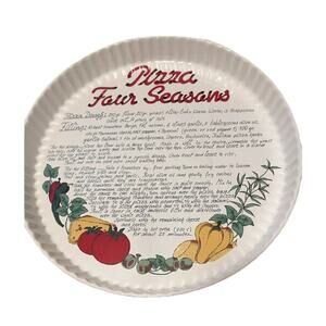 Fapor Ceramic Portugal Pizza Bake & Serve Plate Bowl Pizza Plate with Recipe